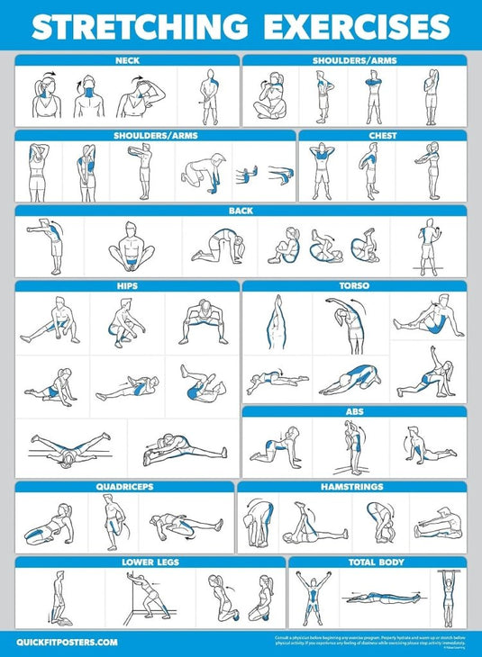 Workout posters set van 4 gelamineerd 45,7 x 61 cm - happygetfit.com