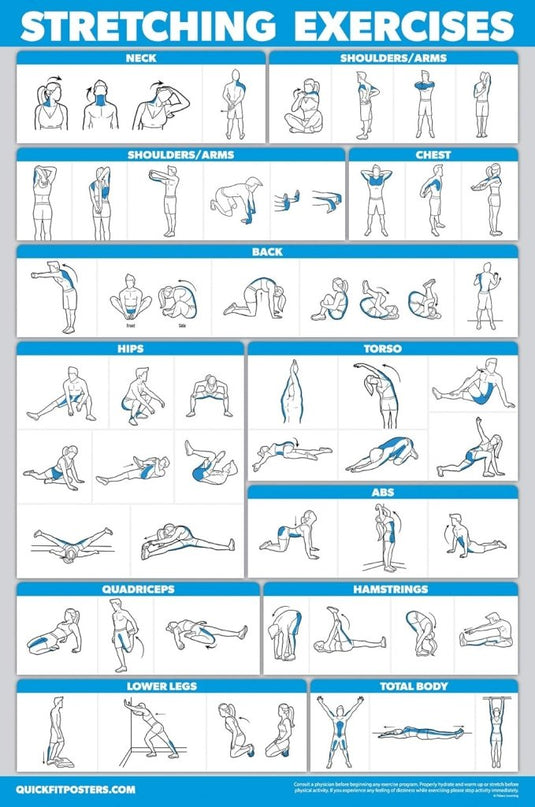 Workout posters set van 4 gelamineerd 45,7 x 61 cm - happygetfit.com
