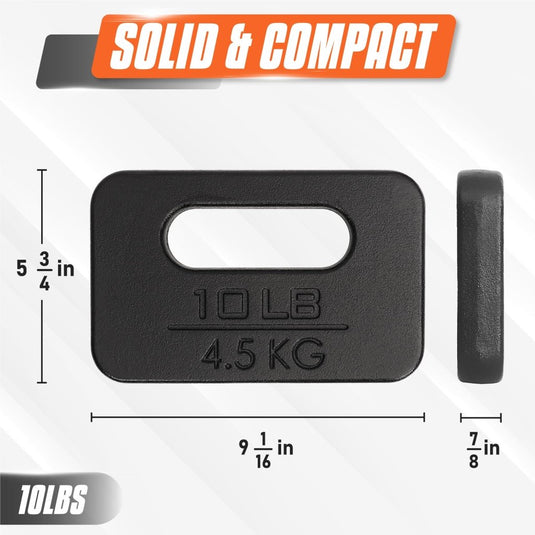 Yes4All Cast Iron Rucking Weight for Backpack, Training Weight Plate with Ergonomic Rounded Handle, Protective Glossy Finish for Weighted Walking, Hiking, Rucking, Resistance Workout - happygetfit.com