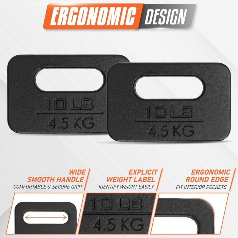Load image into Gallery viewer, Yes4All Cast Iron Rucking Weight for Backpack, Training Weight Plate with Ergonomic Rounded Handle, Protective Glossy Finish for Weighted Walking, Hiking, Rucking, Resistance Workout - happygetfit.com
