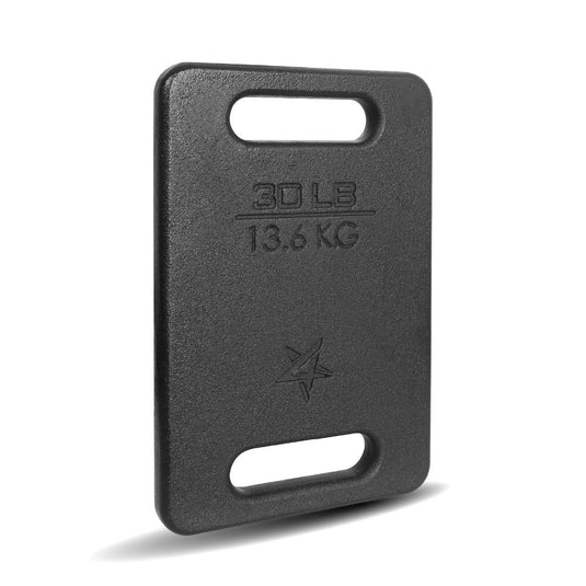 Yes4All Cast Iron Rucking Weight for Backpack, Training Weight Plate with Ergonomic Rounded Handle, Protective Glossy Finish for Weighted Walking, Hiking, Rucking, Resistance Workout - happygetfit.com