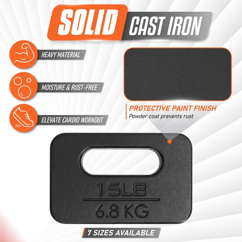 Load image into Gallery viewer, Yes4All Cast Iron Rucking Weight for Backpack, Training Weight Plate with Ergonomic Rounded Handle, Protective Glossy Finish for Weighted Walking, Hiking, Rucking, Resistance Workout - happygetfit.com
