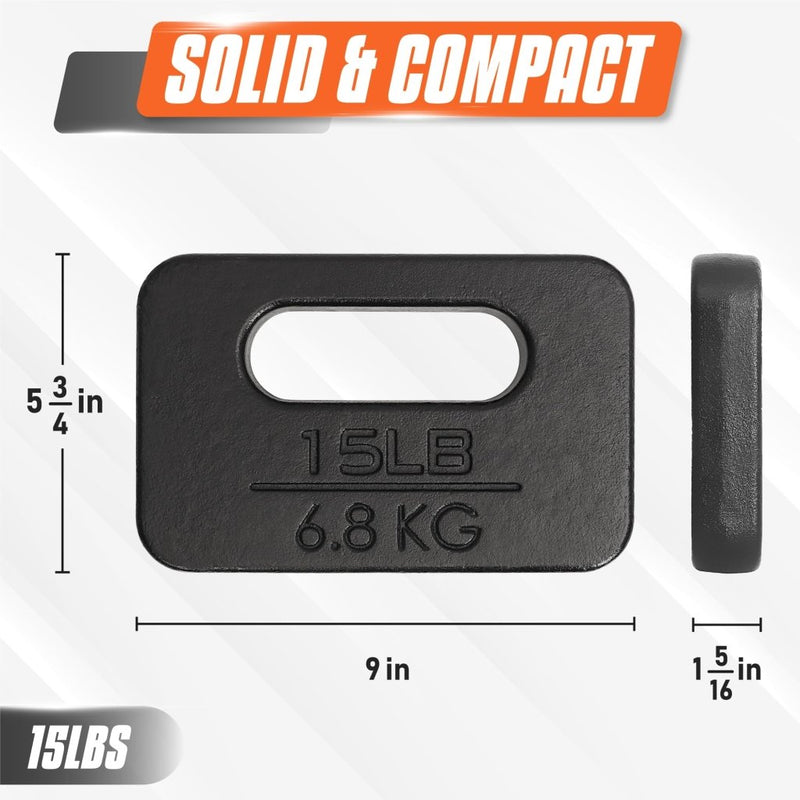 Load image into Gallery viewer, Yes4All Cast Iron Rucking Weight for Backpack, Training Weight Plate with Ergonomic Rounded Handle, Protective Glossy Finish for Weighted Walking, Hiking, Rucking, Resistance Workout - happygetfit.com
