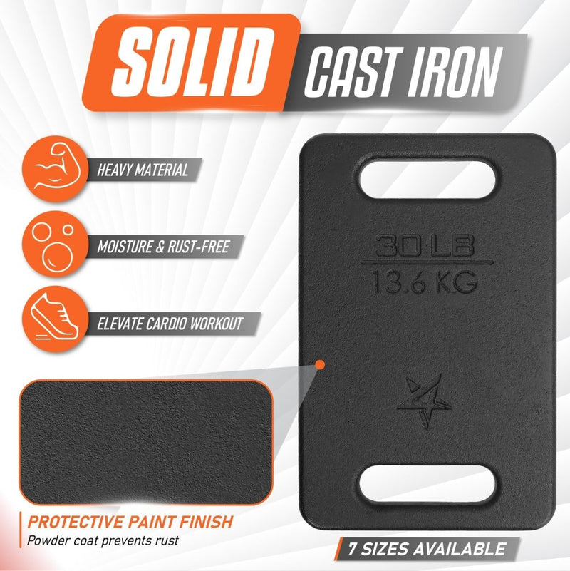 Load image into Gallery viewer, Yes4All Cast Iron Rucking Weight for Backpack, Training Weight Plate with Ergonomic Rounded Handle, Protective Glossy Finish for Weighted Walking, Hiking, Rucking, Resistance Workout - happygetfit.com
