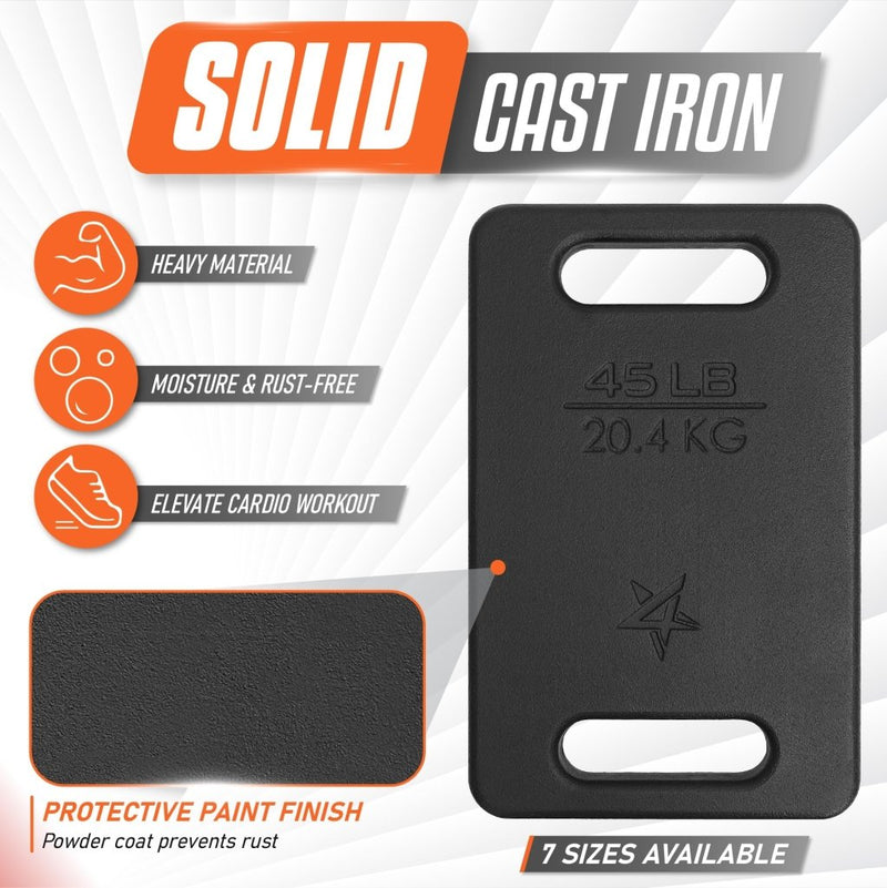 Load image into Gallery viewer, Yes4All Cast Iron Rucking Weight for Backpack, Training Weight Plate with Ergonomic Rounded Handle, Protective Glossy Finish for Weighted Walking, Hiking, Rucking, Resistance Workout - happygetfit.com
