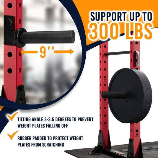 Yes4All Power Rack J-Hooks 2x2 + Weight Holder Attachment 2x2 - happygetfit.com