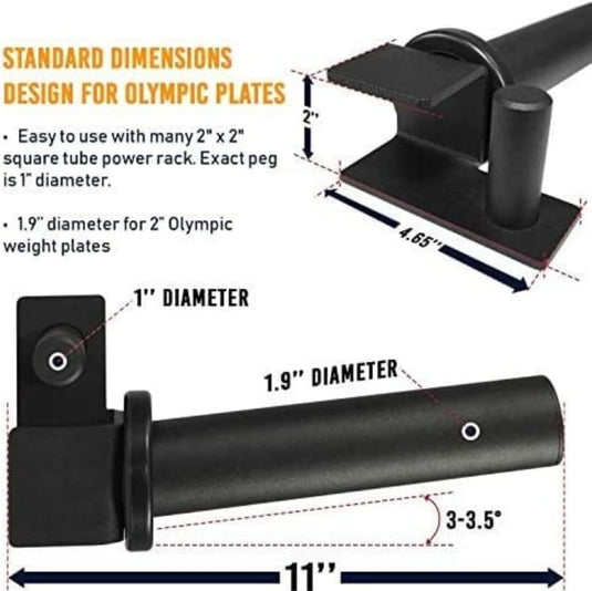 Yes4All Power Rack J-Hooks 2x2 + Weight Holder Attachment 2x2 - happygetfit.com