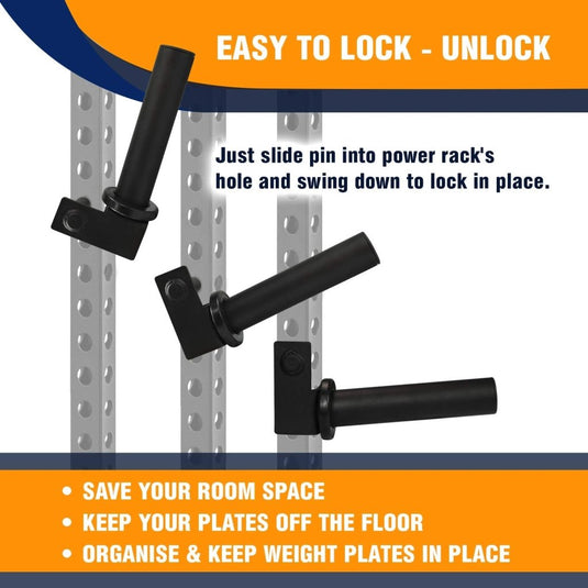 Yes4All Power Rack J-Hooks 2x2 + Weight Holder Attachment 2x2 - happygetfit.com
