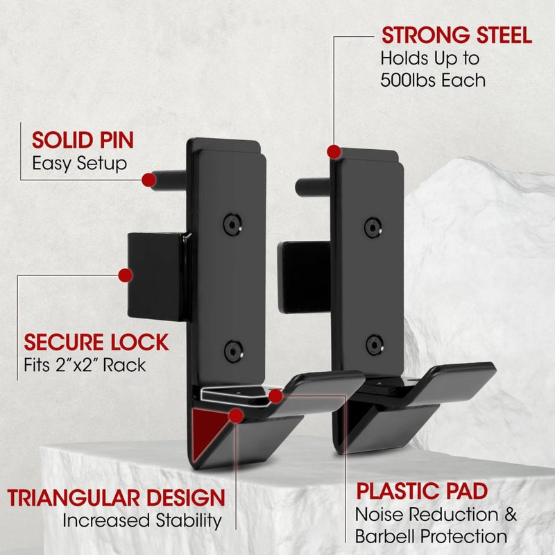 Laad afbeelding in Galerijviewer, Yes4All Power Rack J-Hooks 2x2 + Weight Holder Attachment 2x2 - happygetfit.com
