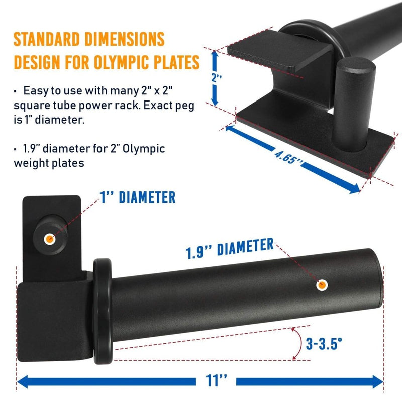 Laad afbeelding in Galerijviewer, Yes4All Power Rack J-Hooks 2x2 + Weight Holder Attachment 2x2 - happygetfit.com
