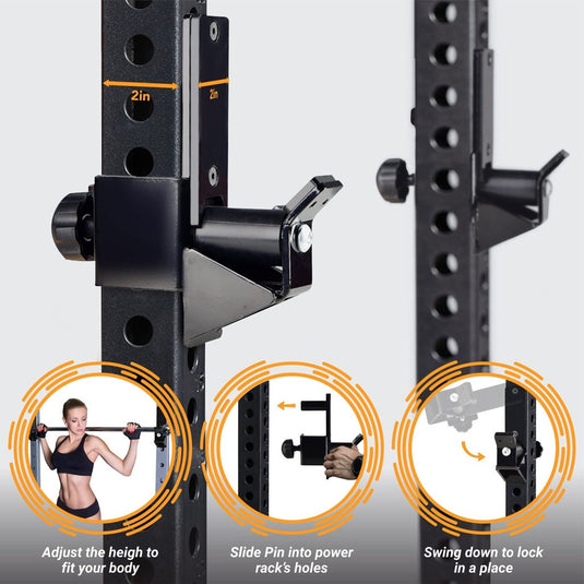 Yes4All Power Rack J-Hooks 2x2 + Weight Holder Attachment 2x2 - happygetfit.com