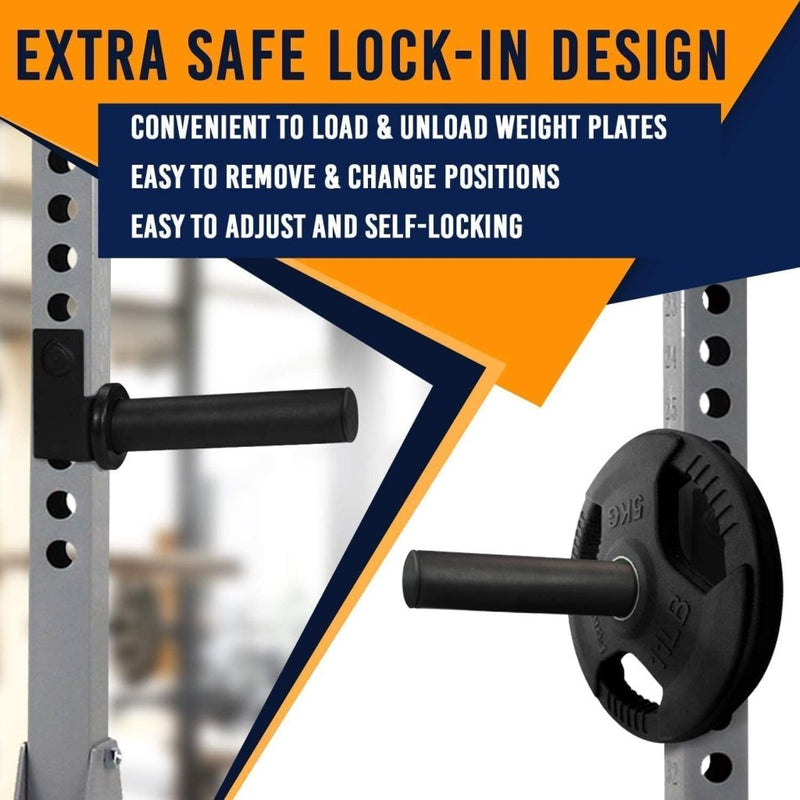 Laad afbeelding in Galerijviewer, Yes4All Power Rack J-Hooks 2x2 + Weight Holder Attachment 2x2 - happygetfit.com
