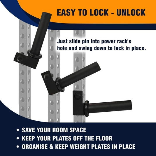 Yes4All Power Rack J-Hooks 2x2 + Weight Holder Attachment 2x2 - happygetfit.com