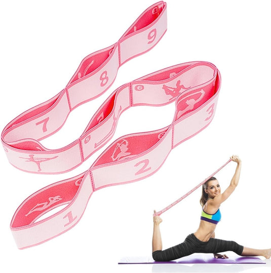 De roze yoga stretchband, 