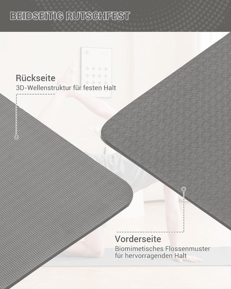 Chargez l'image dans la visionneuse de la galerie, Yogamat 183 x 61 cm – 6 mm dik – antislip TPE sportmat met draagriem voor yoga, pilates, fitness en workout - happygetfit.com
