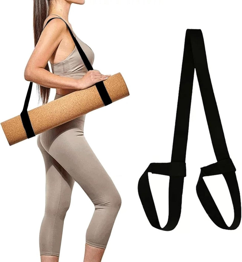 Load image into Gallery viewer, Yogamat draagriem verstelbaar zwart - happygetfit.com
