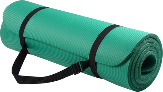 Yogamat NBR antislip groen met draagriem - happygetfit.com