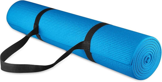 Yogamat schuim antislip 6 mm groen met draagriem - happygetfit.com