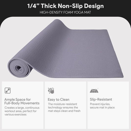 Yogamat schuim antislip 6 mm groen met draagriem - happygetfit.com