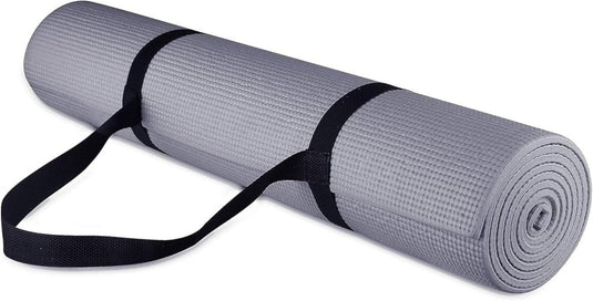 Yogamat schuim antislip 6 mm groen met draagriem - happygetfit.com