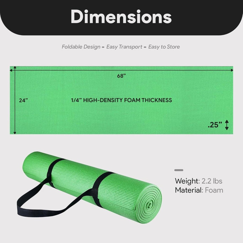 Load image into Gallery viewer, Yogamat schuim antislip 6 mm groen met draagriem - happygetfit.com
