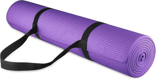 Yogamat schuim antislip 6 mm groen met draagriem - happygetfit.com