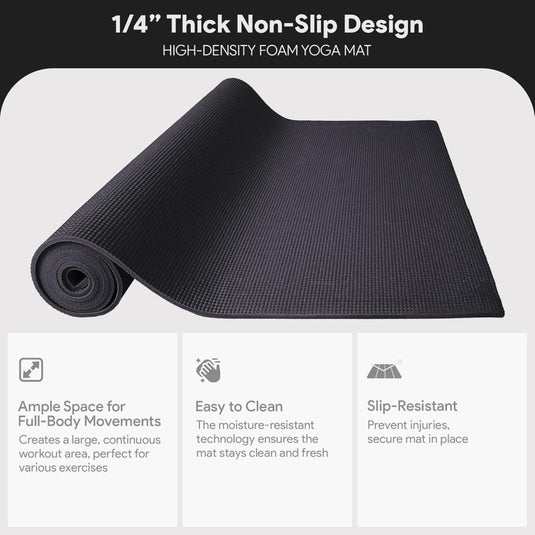 Yogamat schuim antislip 6 mm groen met draagriem - happygetfit.com