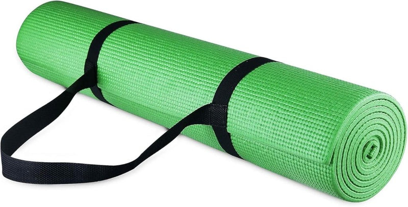 Load image into Gallery viewer, Yogamat schuim antislip 6 mm groen met draagriem - happygetfit.com
