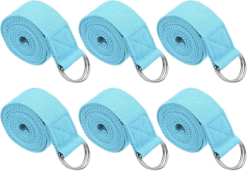 Load image into Gallery viewer, Yogariemen 6 stuks 180 x 3,8 cm van katoen met D-ring bruin – stretchbanden – yoga pilates accessoires - happygetfit.com
