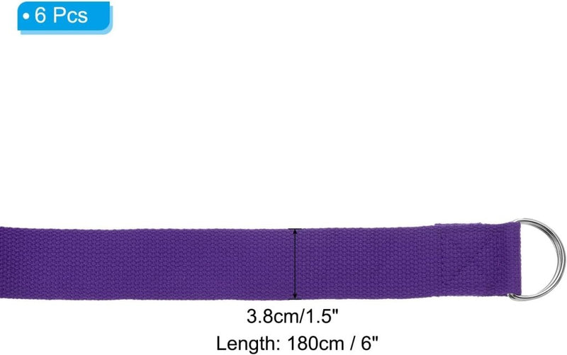 Load image into Gallery viewer, Yogariemen 6 stuks 180 x 3,8 cm van katoen met D-ring bruin – stretchbanden – yoga pilates accessoires - happygetfit.com
