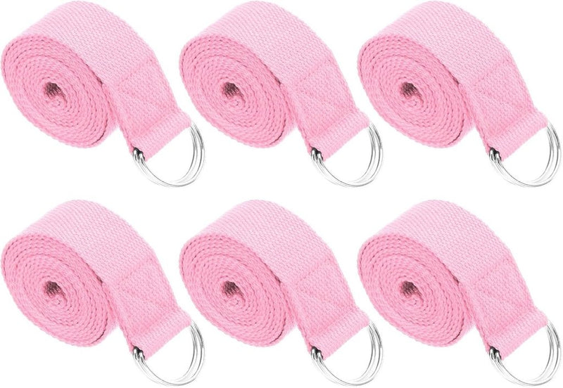 Load image into Gallery viewer, Yogariemen 6 stuks 180 x 3,8 cm van katoen met D-ring bruin – stretchbanden – yoga pilates accessoires - happygetfit.com
