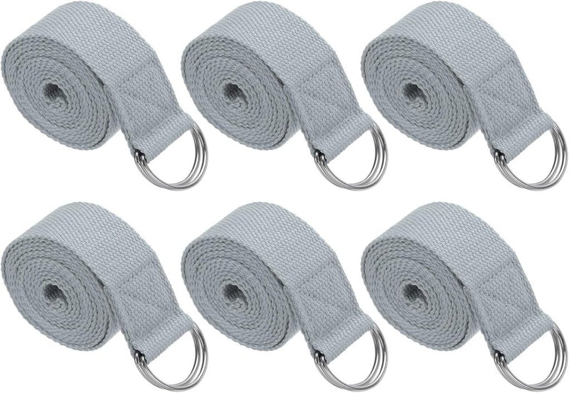 Load image into Gallery viewer, Yogariemen 6 stuks 180 x 3,8 cm van katoen met D-ring bruin – stretchbanden – yoga pilates accessoires - happygetfit.com

