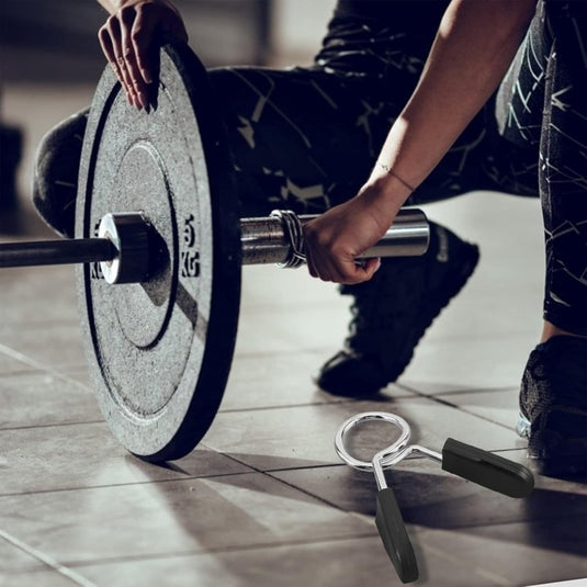 Yosoo Health Gear Halsbanden met veerclip, 2e halterhalterklem van 25 mm, halterklem, halterklemmen, 1 inch Olympische stang, snelsluiting, kraagklemmen voor gewichtheffen training - happygetfit.com