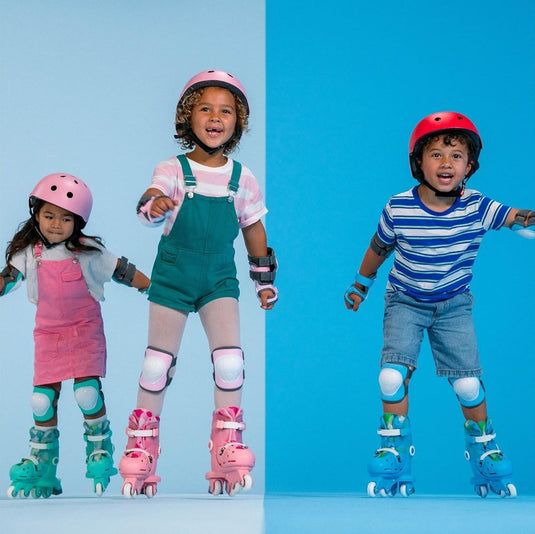 Yvolution Rollschuhe Kinder 2 In 1, Comfortabele inline skates voor kinderen, instelbare maat voor jongens en meisjes, geschikt voor binnen en buiten (Blauw) - happygetfit.com