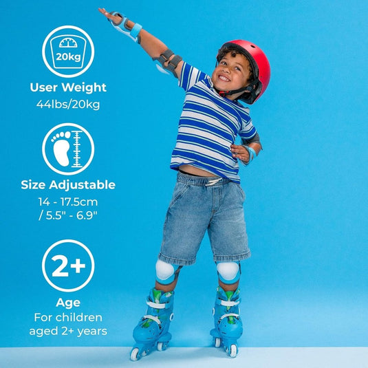 Yvolution Rollschuhe Kinder 2 In 1, Comfortabele inline skates voor kinderen, instelbare maat voor jongens en meisjes, geschikt voor binnen en buiten (Blauw) - happygetfit.com