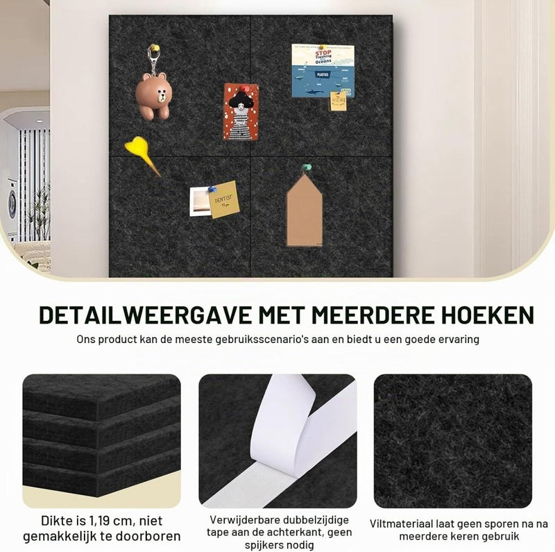 Charger l’image dans la visionneuse de galerie, Zelfklevende dartbord achterwand 60 x 60 cm van 12 mm dik vilt met 4 beschermplaten – dartwandisolatie – dartschild - happygetfit.com
