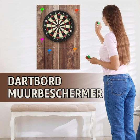 Zelfklevende dartbord beschermmat 4-delig 60 x 60 cm van 12 mm dik vilt – dartwandisolatie – muurafscherming - happygetfit.com