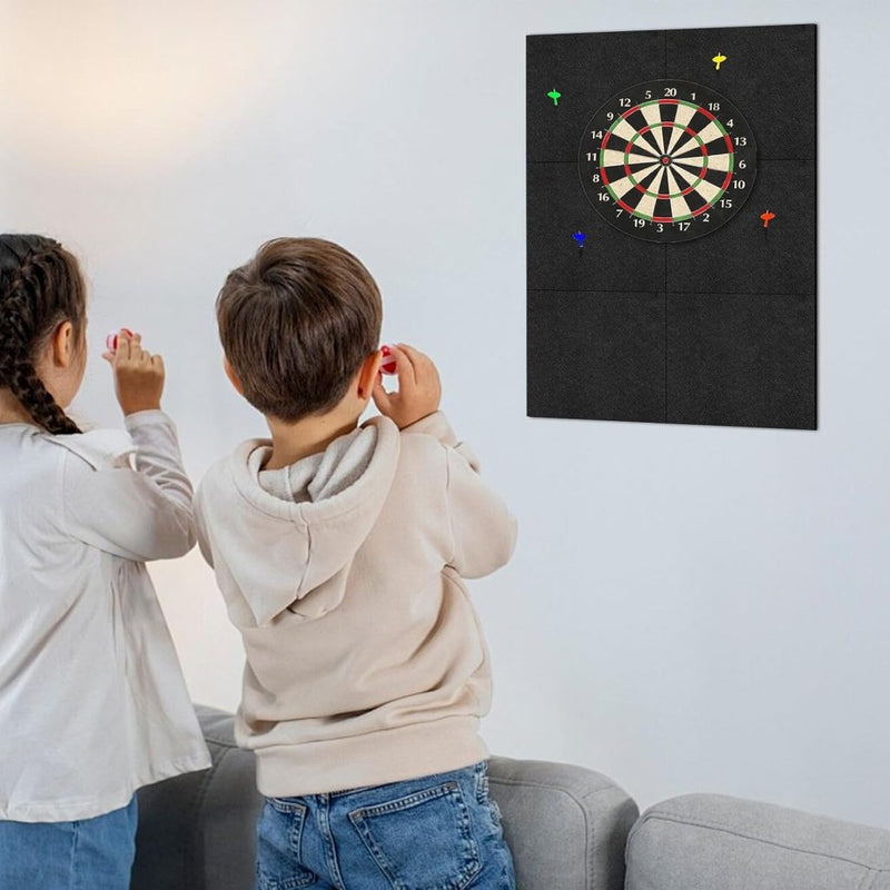 Bild im Galerie-Viewer laden, Zelfklevende dartbord beschermmat 4-delig 60 x 60 cm van 12 mm dik vilt – dartwandisolatie – muurafscherming - happygetfit.com
