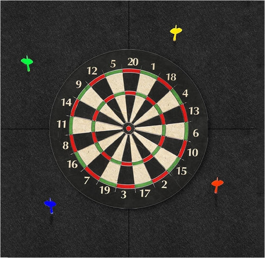 Zelfklevende dartbord beschermmat 4-delig 60 x 60 cm van 12 mm dik vilt – dartwandisolatie – muurafscherming - happygetfit.com