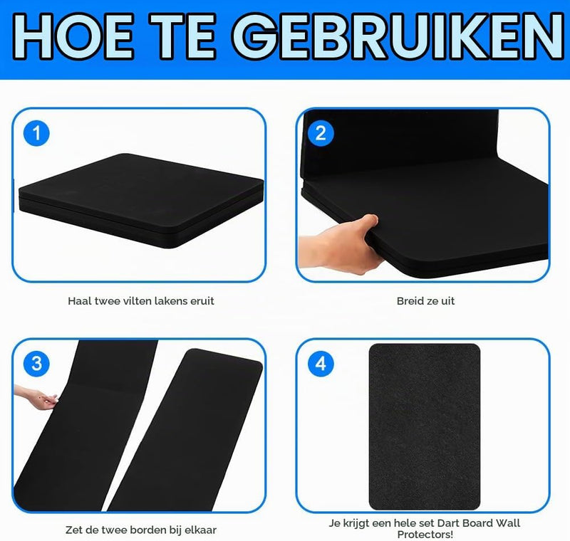 Laad afbeelding in Galerijviewer, Zelfklevende dartbord beschermplaten 6 stuks van geluiddempend vilt – dartachterwand – dartwandpanelen - happygetfit.com
