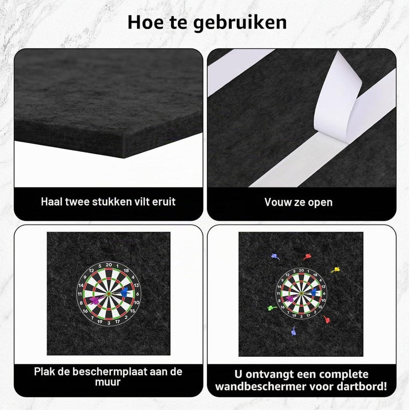 Bild im Galerie-Viewer laden, Zelfklevende dartbord muurbescherming 60 x 60 cm van 12 mm dik vilt – dartbeschermmat – wandbescherming - happygetfit.com
