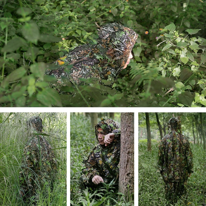 Laad afbeelding in Galerijviewer, Zicac 3D camouflage kostuum Ghillie jungle ghillie camouflage kostuum Woodland jachtkleding party verduistering - happygetfit.com
