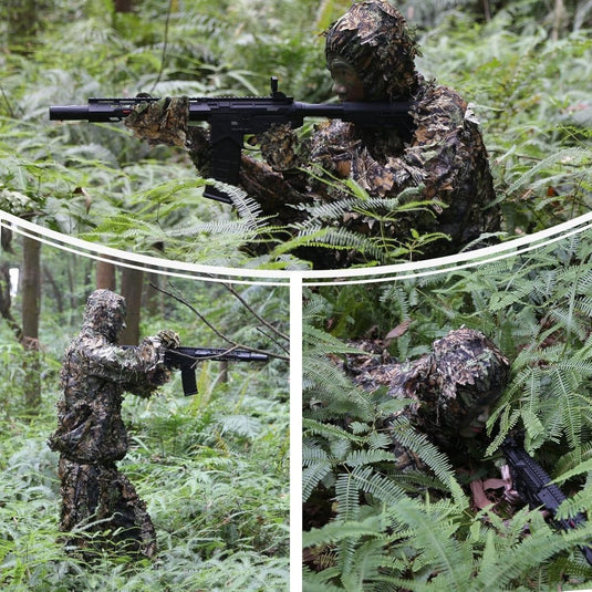 Zicac 3D camouflage kostuum Ghillie jungle ghillie camouflage kostuum Woodland jachtkleding party verduistering - happygetfit.com