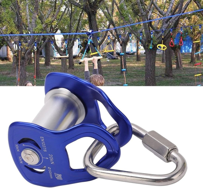 Bild im Galerie-Viewer laden, Zipline katrol van aluminiumlegering met 20 kN draagsterkte voor slackline en buitentraining – kabelkatrol – hindernisbaan - happygetfit.com
