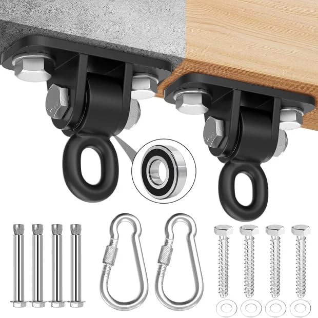 Load image into Gallery viewer, Zware Plafondhaak 360 ° Rotatie Roestvrijstalen Hangmathaak Ophangset voor Hangmat, Hangstoel, Bokszak, Schommel, Luchtyoga - Capaciteit van 450 kg - happygetfit.com
