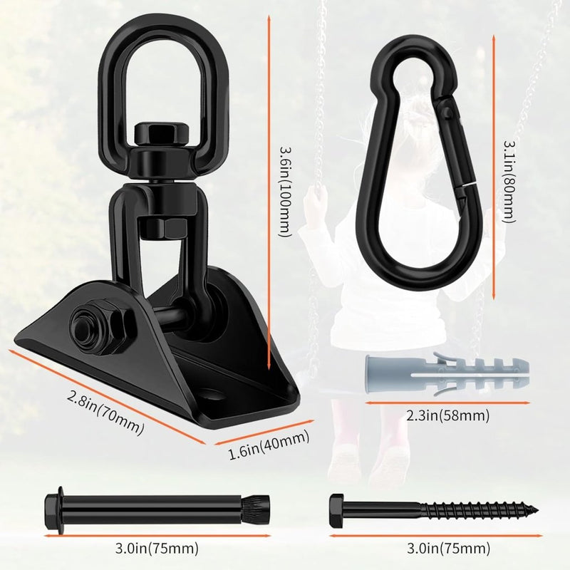 Load image into Gallery viewer, Zware Plafondhaak 360 ° Rotatie Roestvrijstalen Hangmathaak Ophangset voor Hangmat, Hangstoel, Bokszak, Schommel, Luchtyoga - Capaciteit van 450 kg - happygetfit.com
