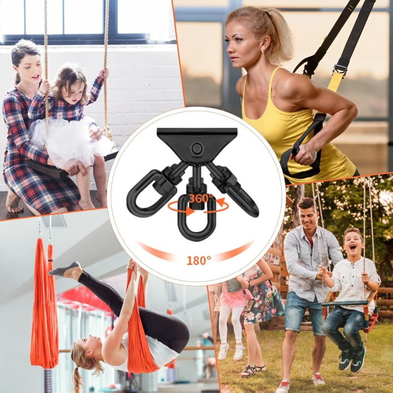 Load image into Gallery viewer, Zware Plafondhaak 360 ° Rotatie Roestvrijstalen Hangmathaak Ophangset voor Hangmat, Hangstoel, Bokszak, Schommel, Luchtyoga - Capaciteit van 450 kg - happygetfit.com
