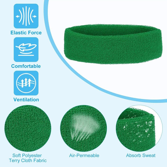Zweetband hoofdbanden 4 stuks van badstof – sport hoofdband – fitness accessoires - happygetfit.com