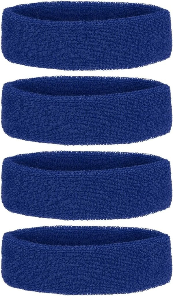 Chargez l'image dans la visionneuse de la galerie, Zweetband hoofdbanden 4 stuks van badstof – sport hoofdband – fitness accessoires - happygetfit.com
