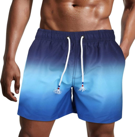 Zwembroek heren kort van sneldrogend polyester met mesh binnenvoering en verstelbaar trekkoord – zwemshort – strandkleding - happygetfit.com